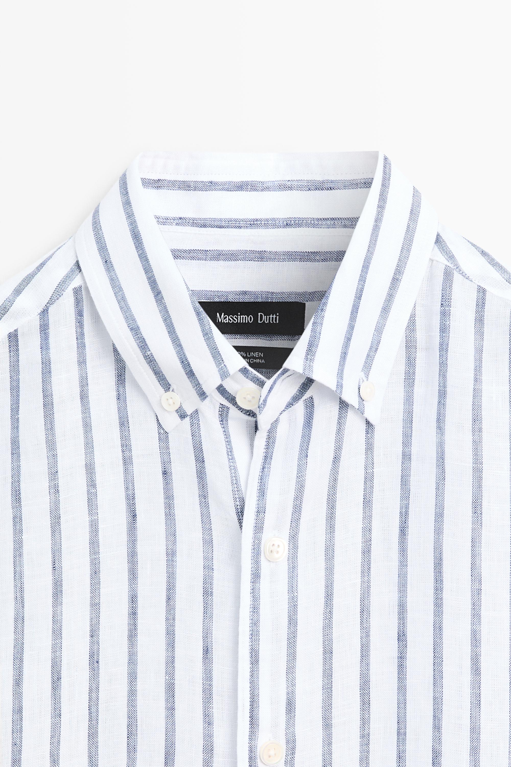 100% linen striped shirt